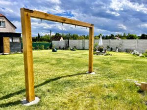 Rámová dubová houpačka